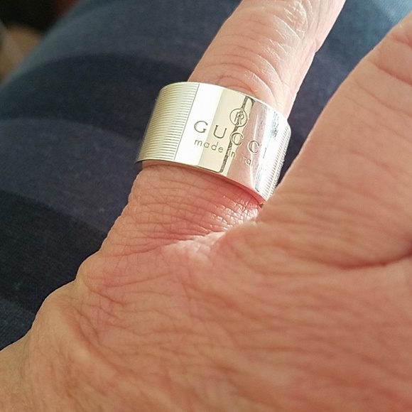 Authentic Gucci cigar band sterling ring